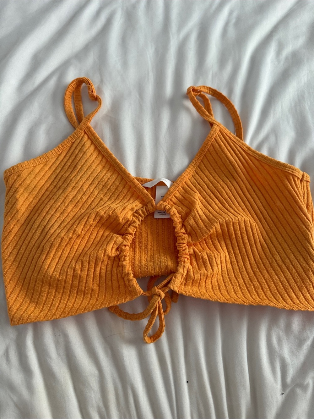 H&M Orange Ribbed Tie-Front Cami - Picture 2 of 5